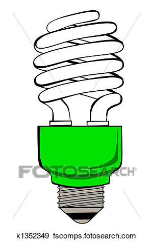 300x470 Stock Illustration Of Fluorescent Light Bulb K1352349