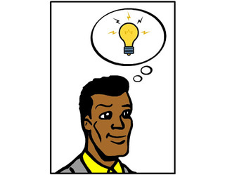 320x249 Light Bulb Over Head Clipart