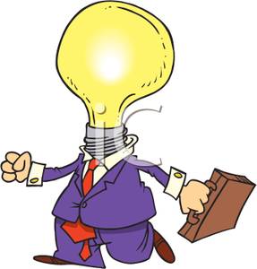 287x300 Busienssman With A Light Bulb Head Clipart Image