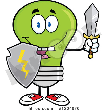 450x470 Green Light Bulb Clipart