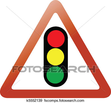 450x417 Clip Art Of Traffic Light Triangle Sign K5552139