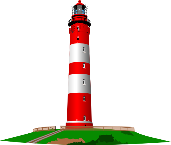 600x510 Red And White Lighthouse Clip Art