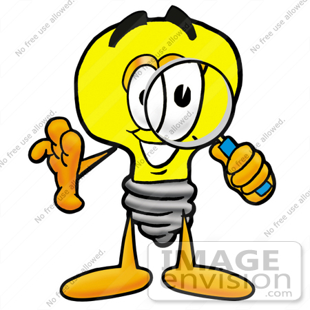 450x450 Clip Art Graphic Of A Yellow Electric Lightbulb Cartoon Character
