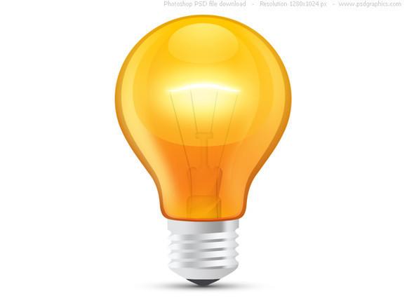 580x435 Glossy Orange Light Bulb Clipart Panda