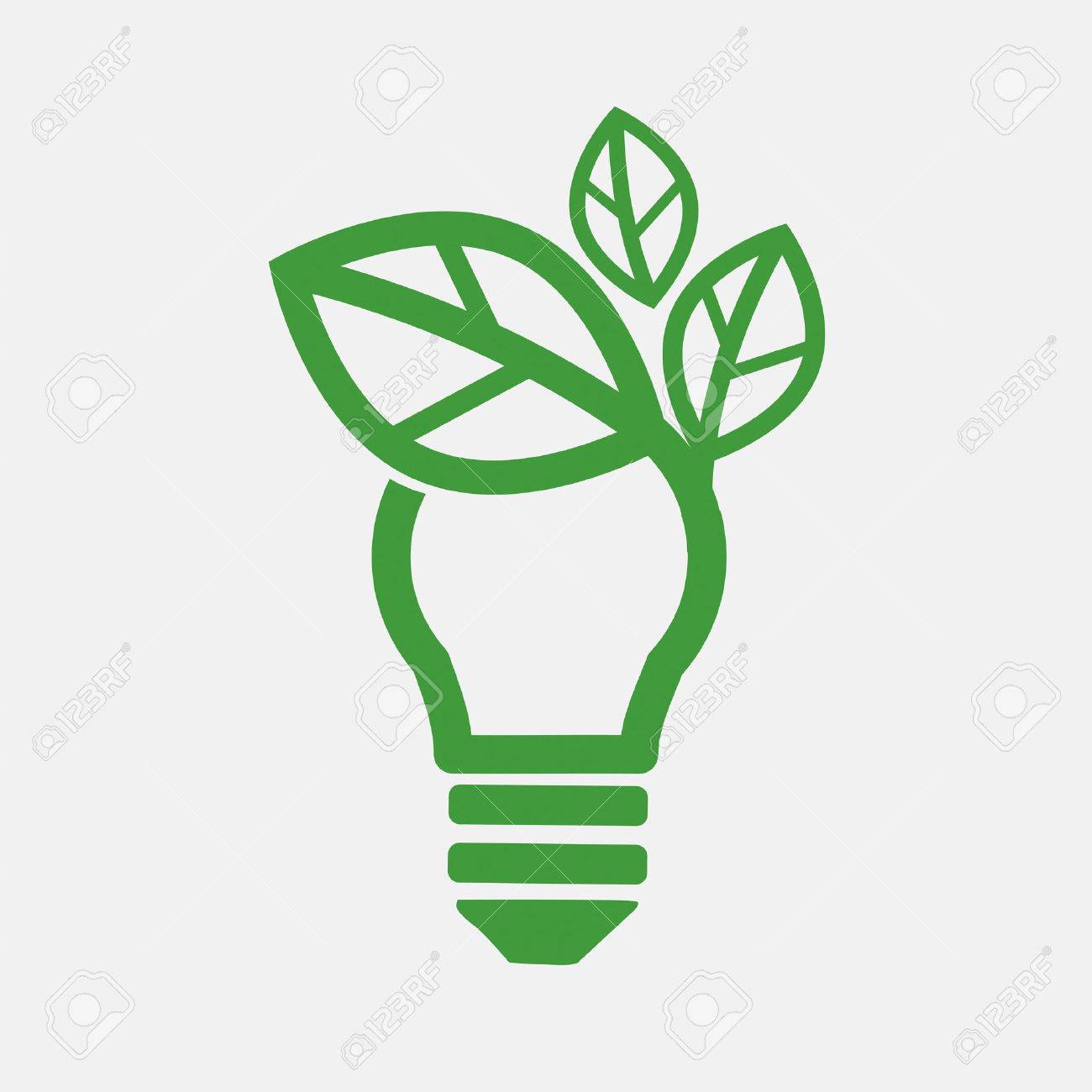 1300x1300 Green Concept Light Bulb Vector Illustration Royalty Free Cliparts
