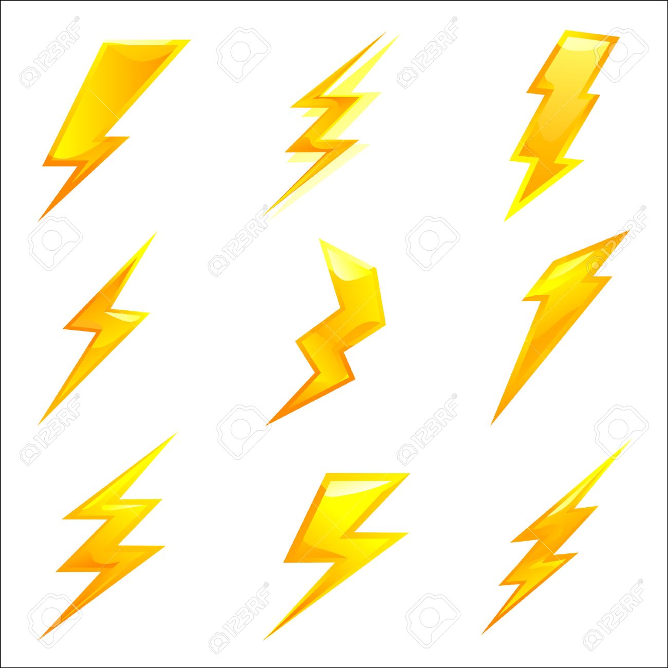 1300x1300 Yellow Lightning Bolt. Lightning Bolt Drawing Stock Images Royalty