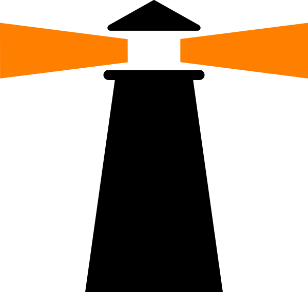 600x569 Lighthouse Black Orange Clip Art