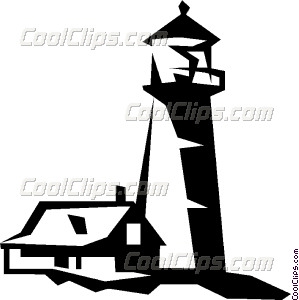 299x300 House Beside A Lighthouse Vector Clip Art
