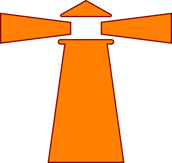 600x569 Lighthouse Orange Brown Clip Art