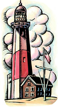 190x349 Drawn Lighhouse Montauk Lighthouse