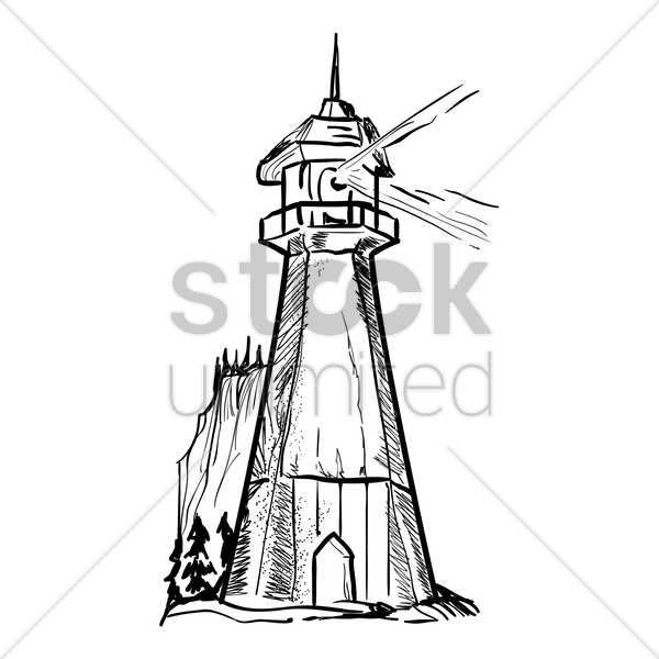 600x600 Lighthouse Vector Image