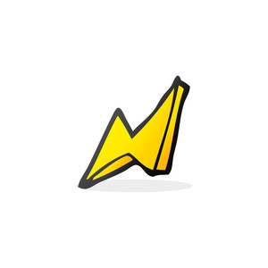 300x300 Freehand Drawn Black And White Cartoon Decorative Doodle Lightning