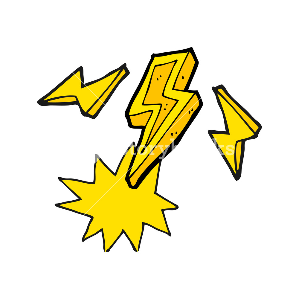 1000x1000 Freehand Drawn Cartoon Lightning Bolt Doodle Royalty Free Stock