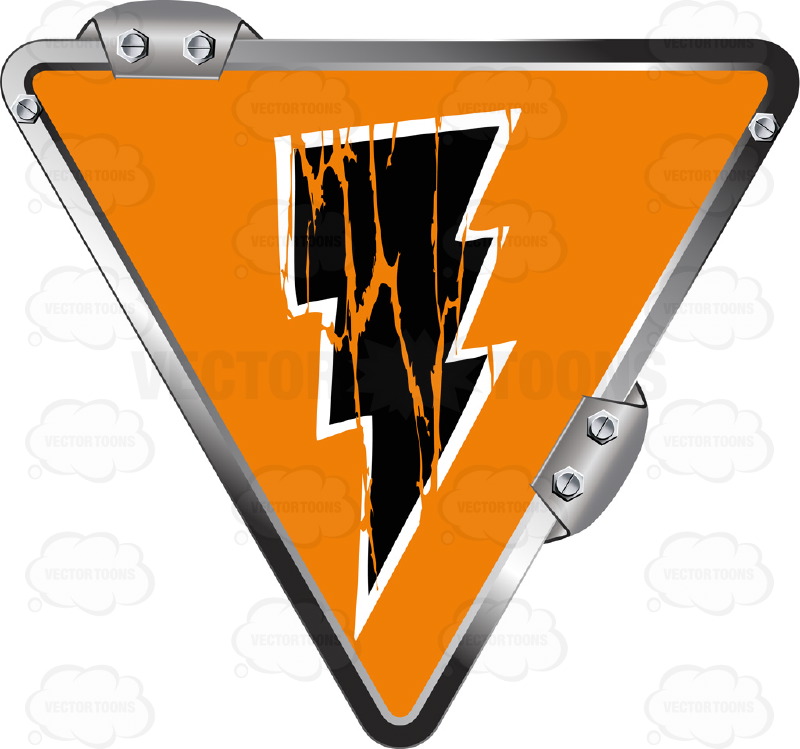 800x749 Black Lightning Bolt On Orange Inside Upside Down Grey Metal