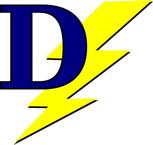 600x571 Lightning Bolt With D Clip Art
