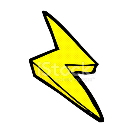 440x440 Comic Cartoon Lightning Bolt Symbol Stock Vector