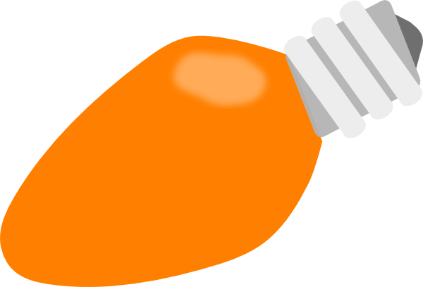 600x407 Orange Christmas Lightbulb Clip Art