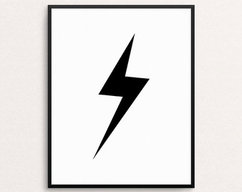340x270 Lightning Bolt Print Etsy