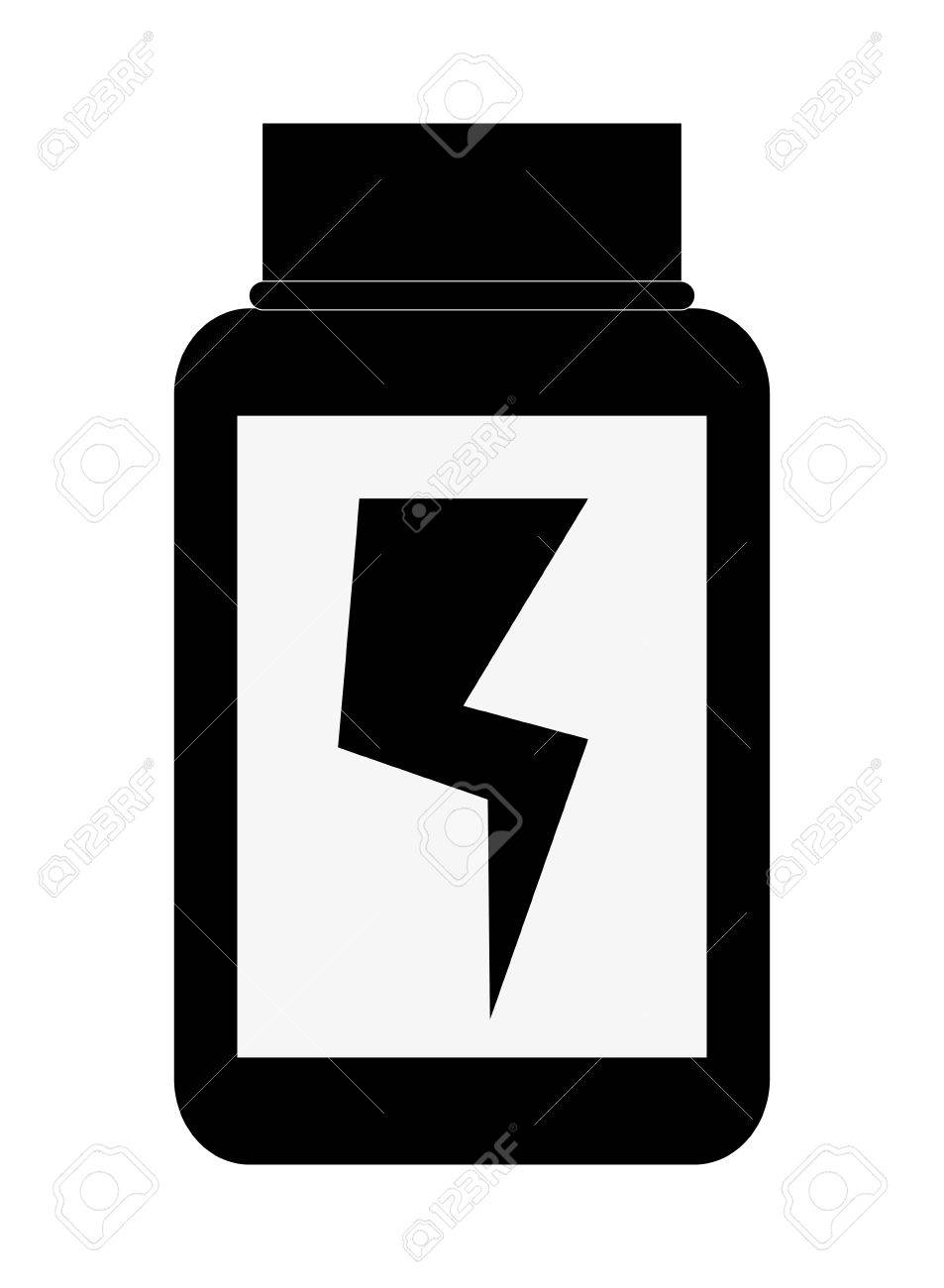 953x1300 Simple Black And White Dietary Supplement With Lightning Bolt