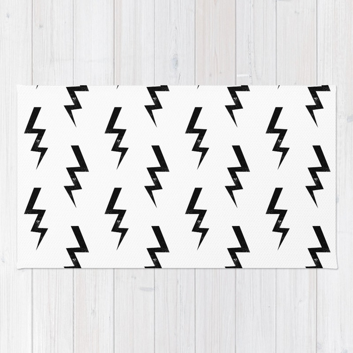 700x700 Bolts Lightning Bolt Pattern Black And White Minimal Cute