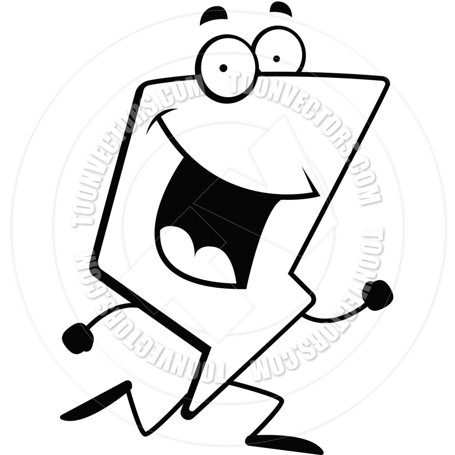 940x940 Lightning Bolt Running (Black And White Line Art) By Cory Thoman