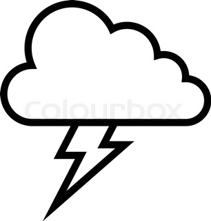 306x320 Vector Lightning Bolt Icon On Black Eps10 Stock Vector Colourbox