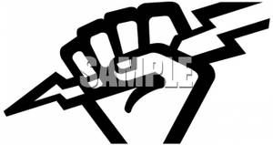 300x159 Art Image Black And White Hand Holding A Bolt Of Lightning