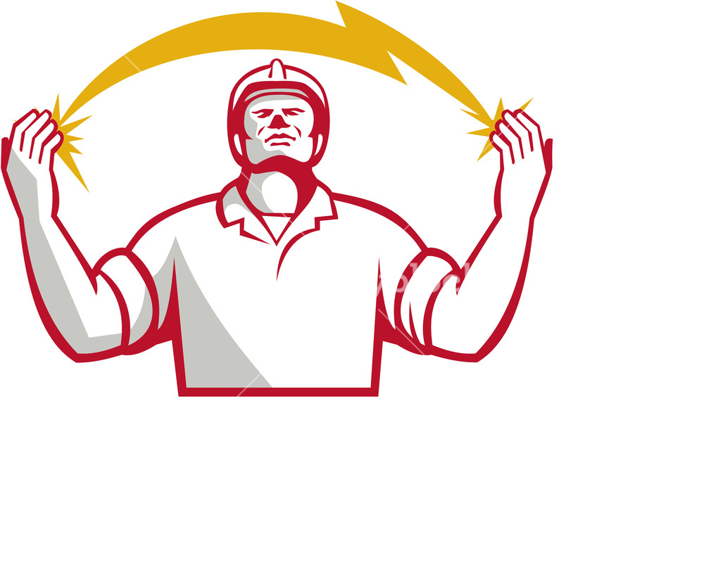 1000x803 Illustration Of An Electrician Looking Up And Hands Raised
