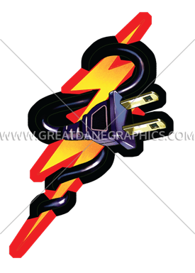 275x385 Lightning Bolt Plug Production Ready Artwork For T Shirt Printing