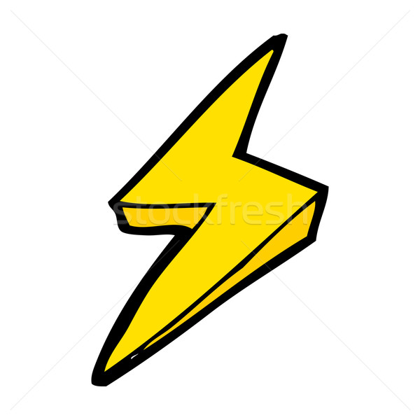 600x600 Cartoon Lightning Bolt Symbol Vector Illustration