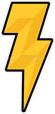 194x400 Lightning Bolt Helmet Sticker Decals