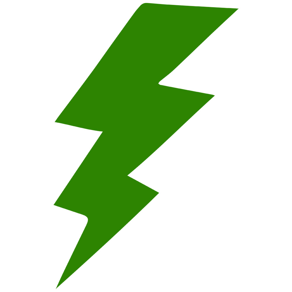 1000x1000 Green Lightning Bolt Clipart