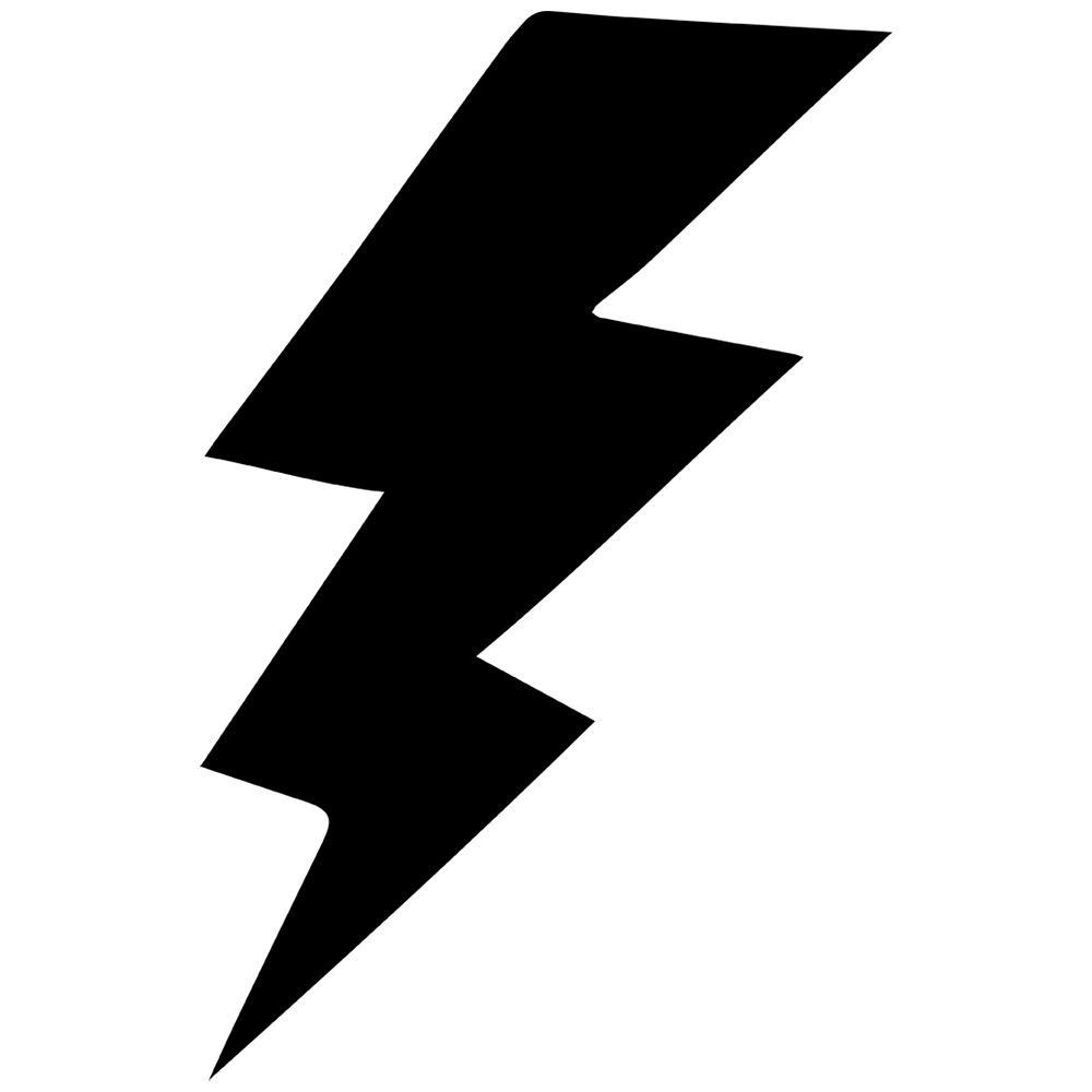 1000x1000 Lightning Bolt Black And White Clipart