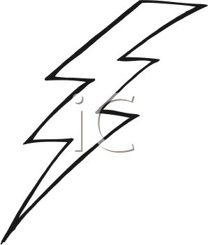 298x350 Picture Of A Lightning Bolt In Black And White In A Vector Clip