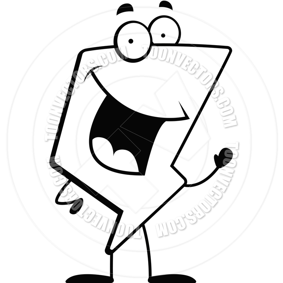 940x940 Lightning Bolt Waving (Black And White Line Art) By Cory Thoman