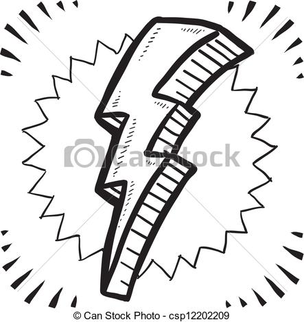 443x470 Lightning Clipart Sketch