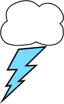 252x410 Lightning Bolt And Cloud Clip Art