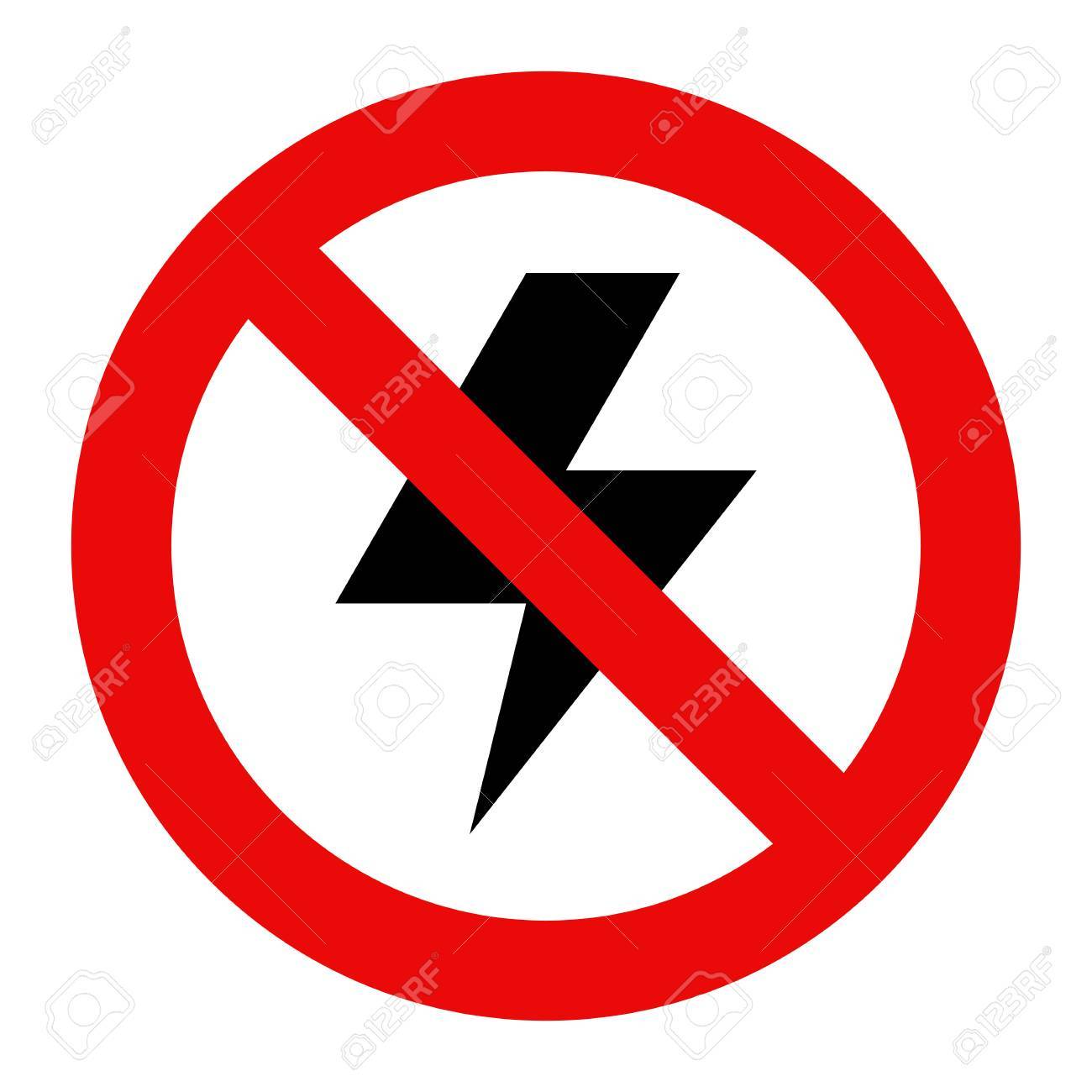 1300x1300 No Lightning Icon Isolated On White Background Royalty Free