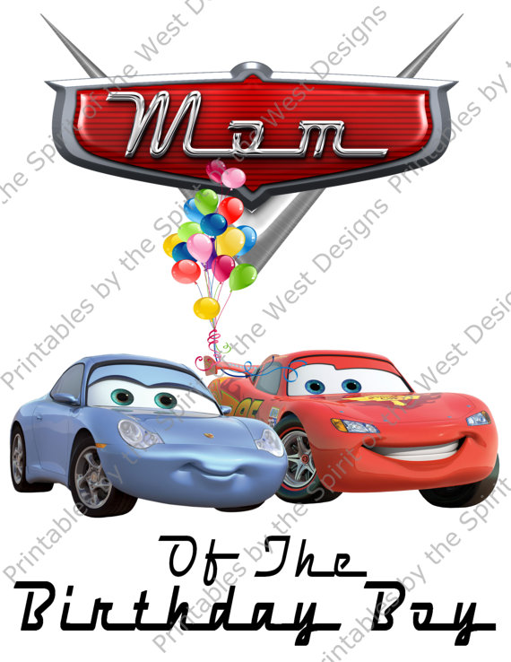 570x738 Mom Of The Birthday Boy Iron On Lightning Mcqueen Sally Disney