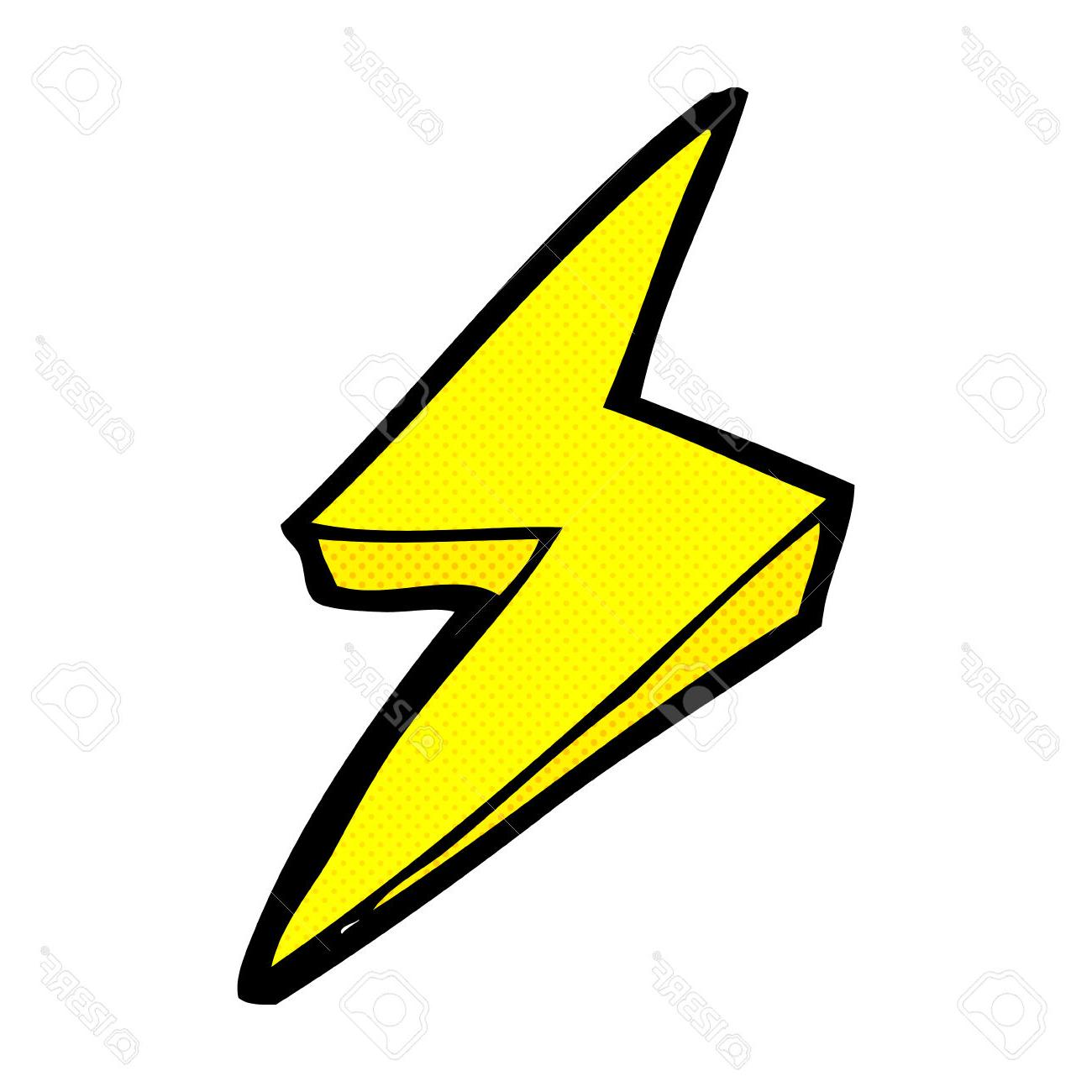 1300x1300 Best Retro Ic Book Style Cartoon Lightning Bolt Symbol Stock