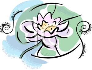 300x227 Art Image A Lotus And Lily Pad