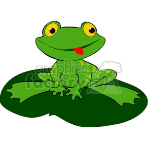 300x300 Royalty Free Little Frog Sitting On A Lilypad 129537 Vector Clip