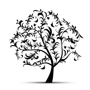 380x379 Tree Clipart Line Art