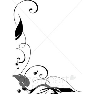 300x300 Line Art Clipart Side Border