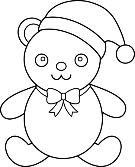 447x550 Christmas Teddy Bear Line Art