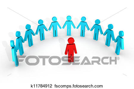 450x301 Clip Art Of Leader And Human Figures Around Him K11784912