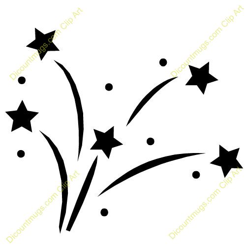 500x500 Falling Stars Clipart Line Art