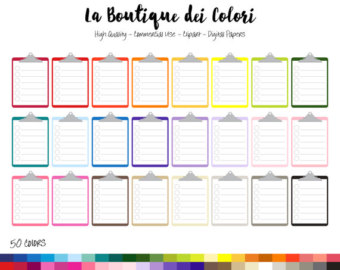 340x270 50 Rainbow Clipboard Clip Art, Digital Illustrations Png Graphics