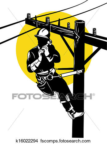 347x470 Drawings Of Power Lineman On Phone K16022294