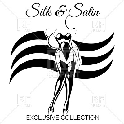400x400 Black And White Lingerie Shop Poster With Sexy Woman Royalty Free